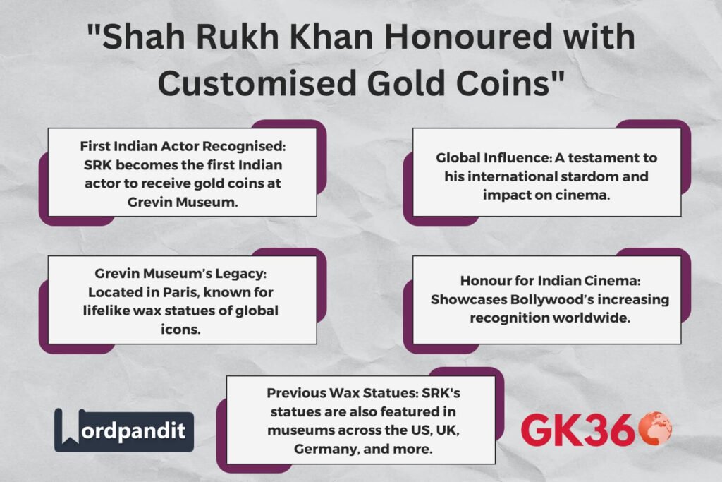 Shah Rukh Khan honoured with customised gold coins at Grevin Museum, Paris.