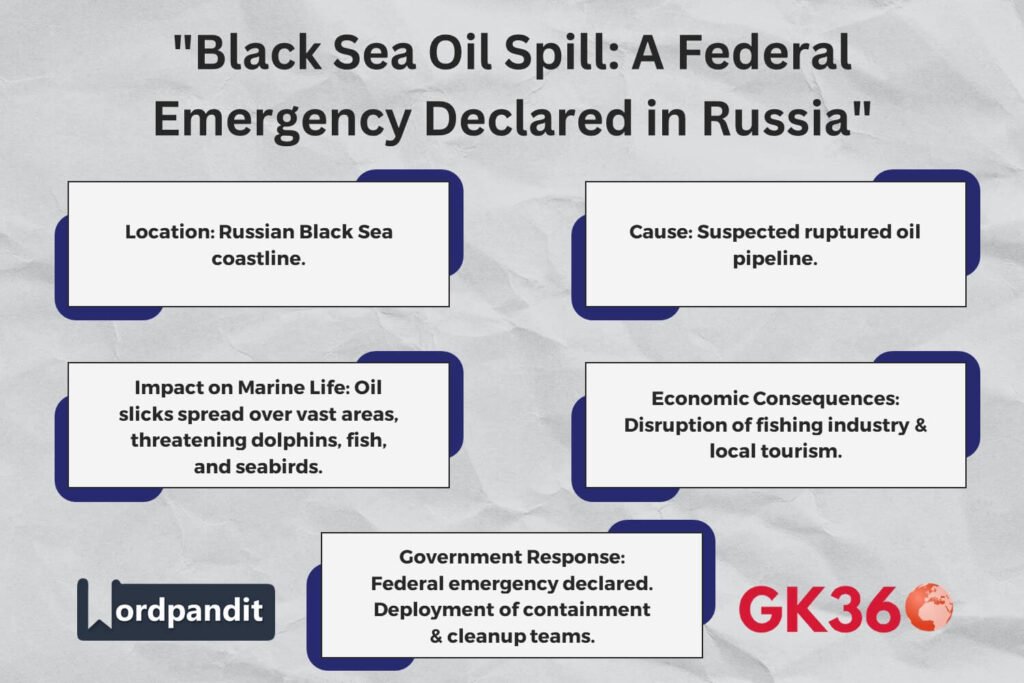 Black Sea oil spill triggers federal emergency in Russia, impacting marine life and economy.
