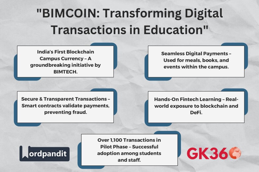 BIMCOIN blockchain campus currency enabling digital transactions at BIMTECH.